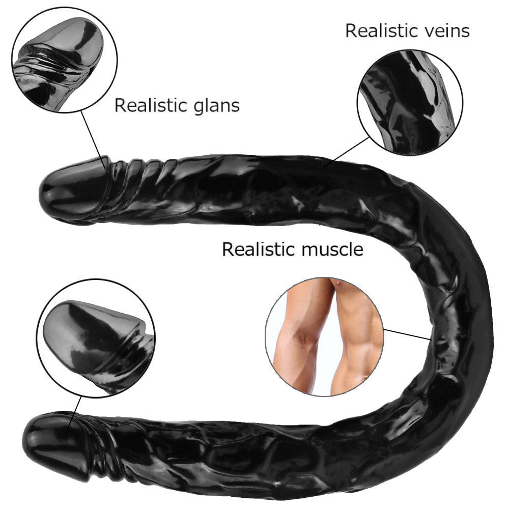 22 Inch Long Black Realistic Double Dildo