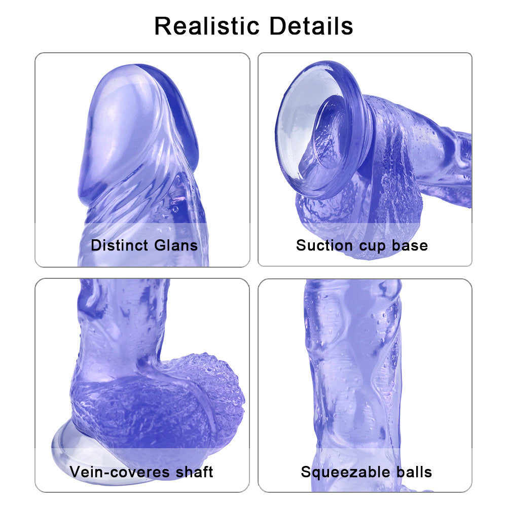 8 Inch Blue Clear Jelly Dildo