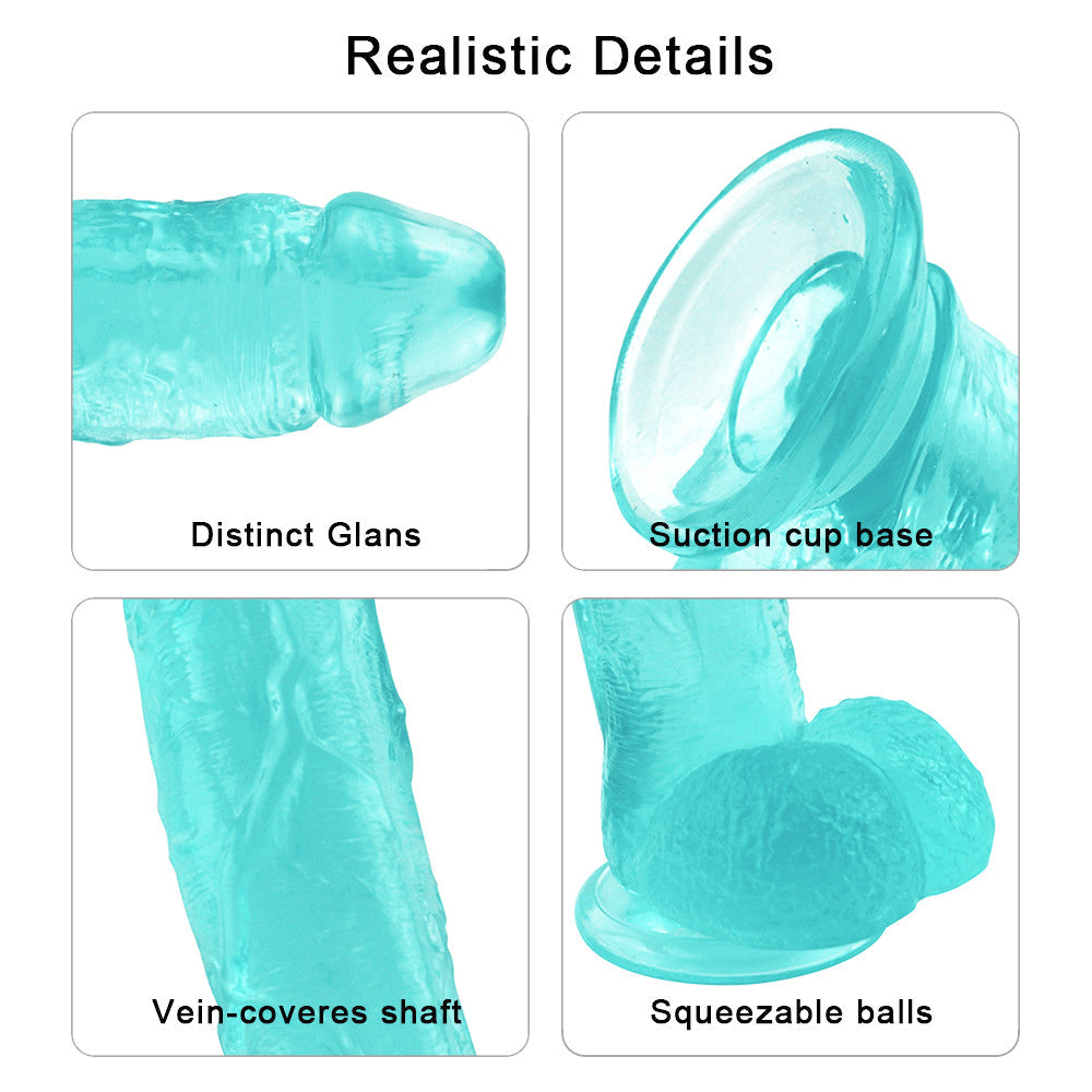 10 Inch Green Big Clear Jelly Dildo