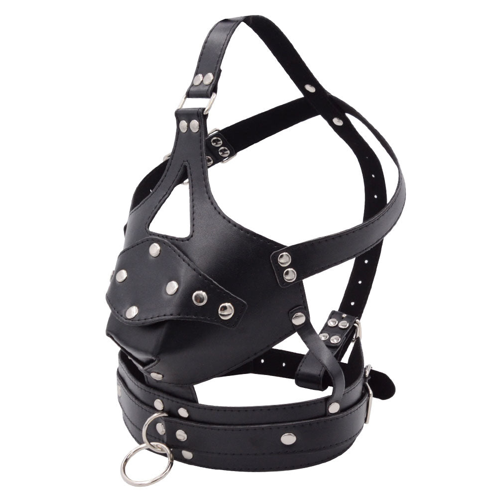 Black Strap On Mask Face Dildo Gag