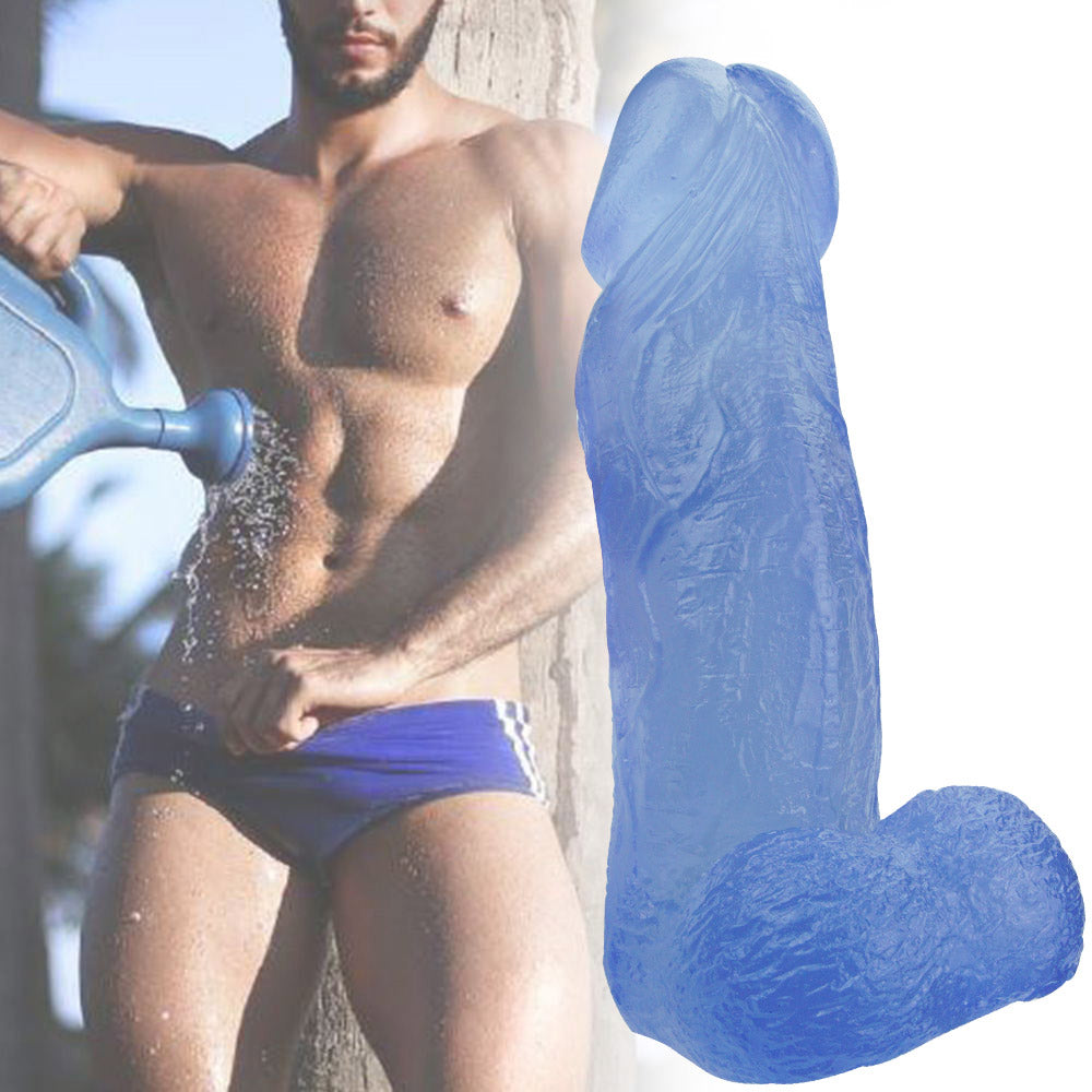 3 Inch Thick Big Blue Jelly Dildo