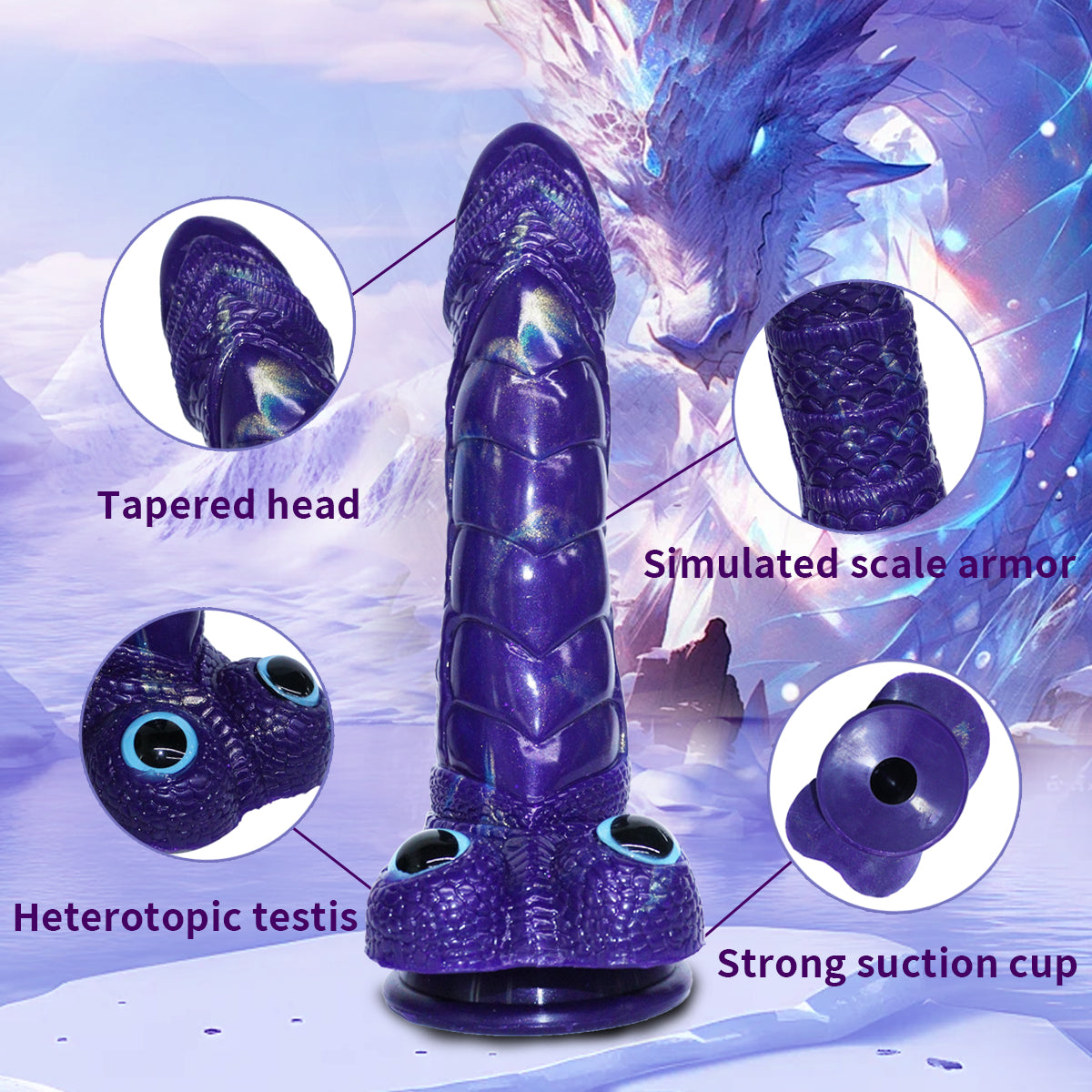 9 Inch Purple Vibrator Sci-Fi Dragon Dildo