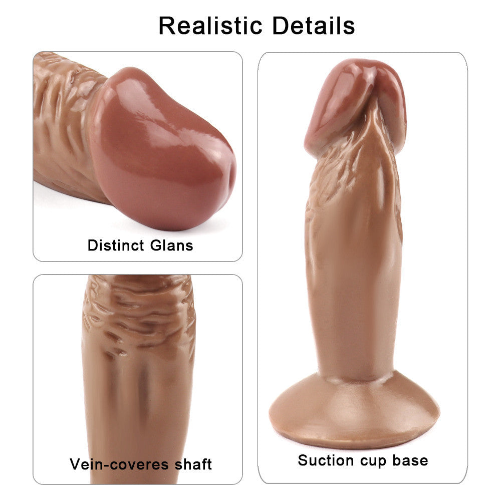4 Inch Small Beginner Brown Dildo