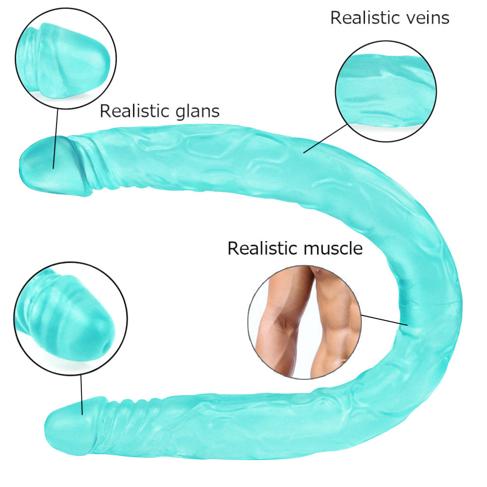 22 Inch Green Jelly Double Ended Dildo