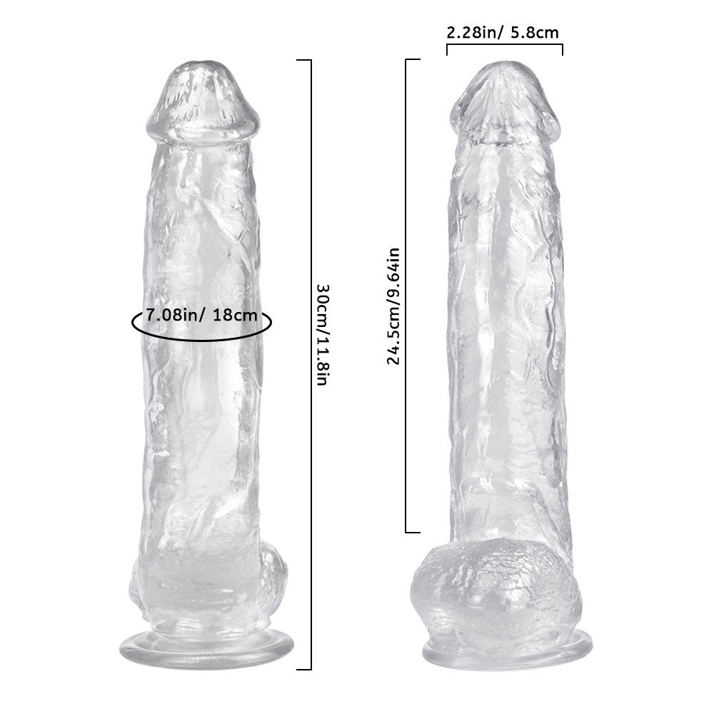 11 Inch Clear Jelly Large Dildo