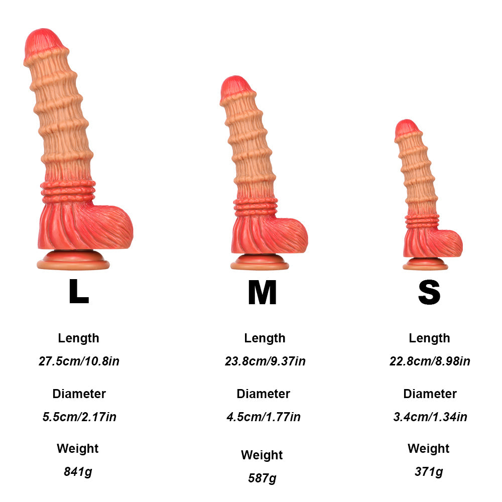 Bamboo Ribbed Fantasy Silicone Dildo