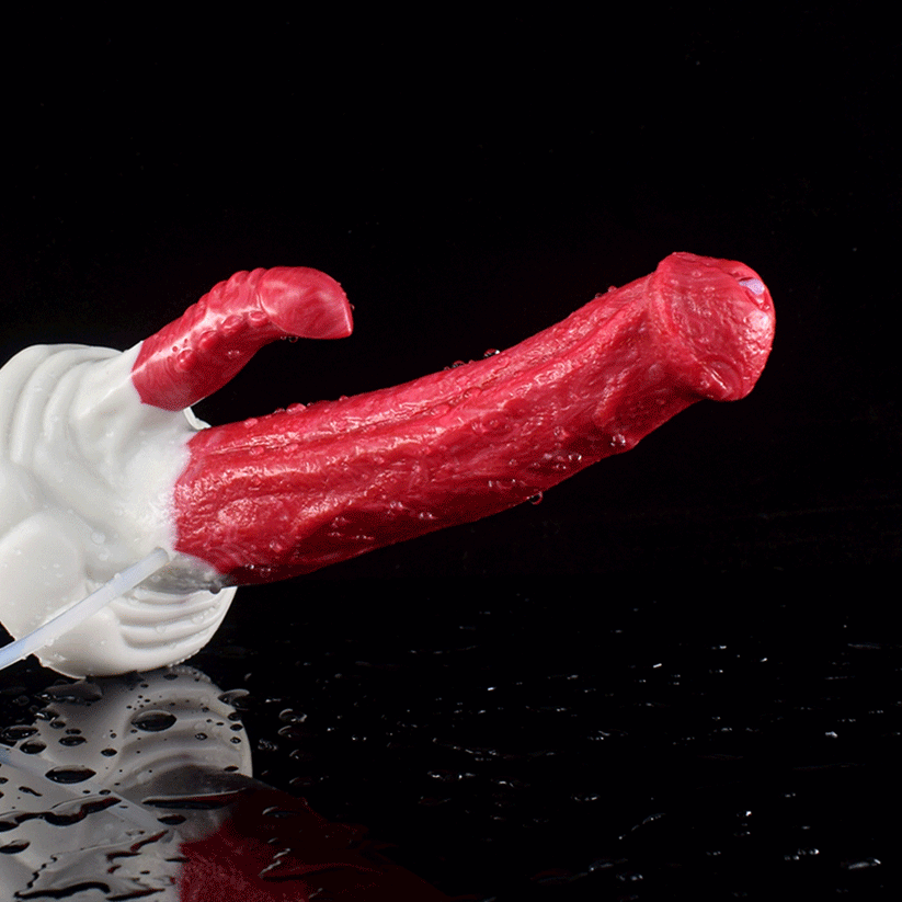 8 Inch Red Fantasy Cum Horse Dildo