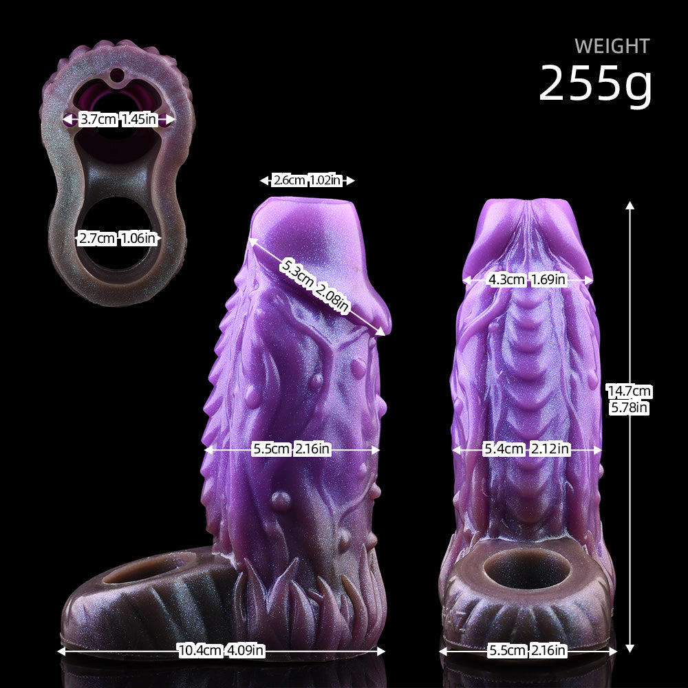 6 Inch Dragon Ridge Purple Penis  Sleeve