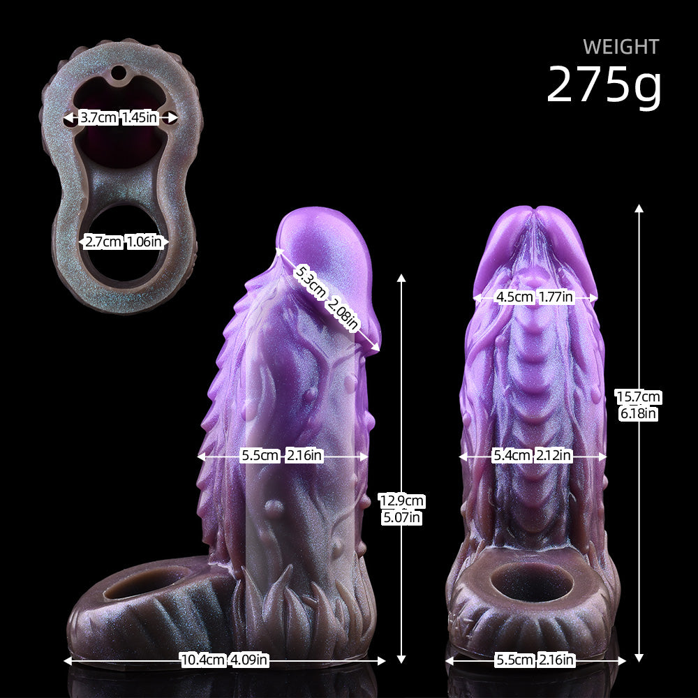 6 Inch Dragon Ridge Purple Penis  Sleeve