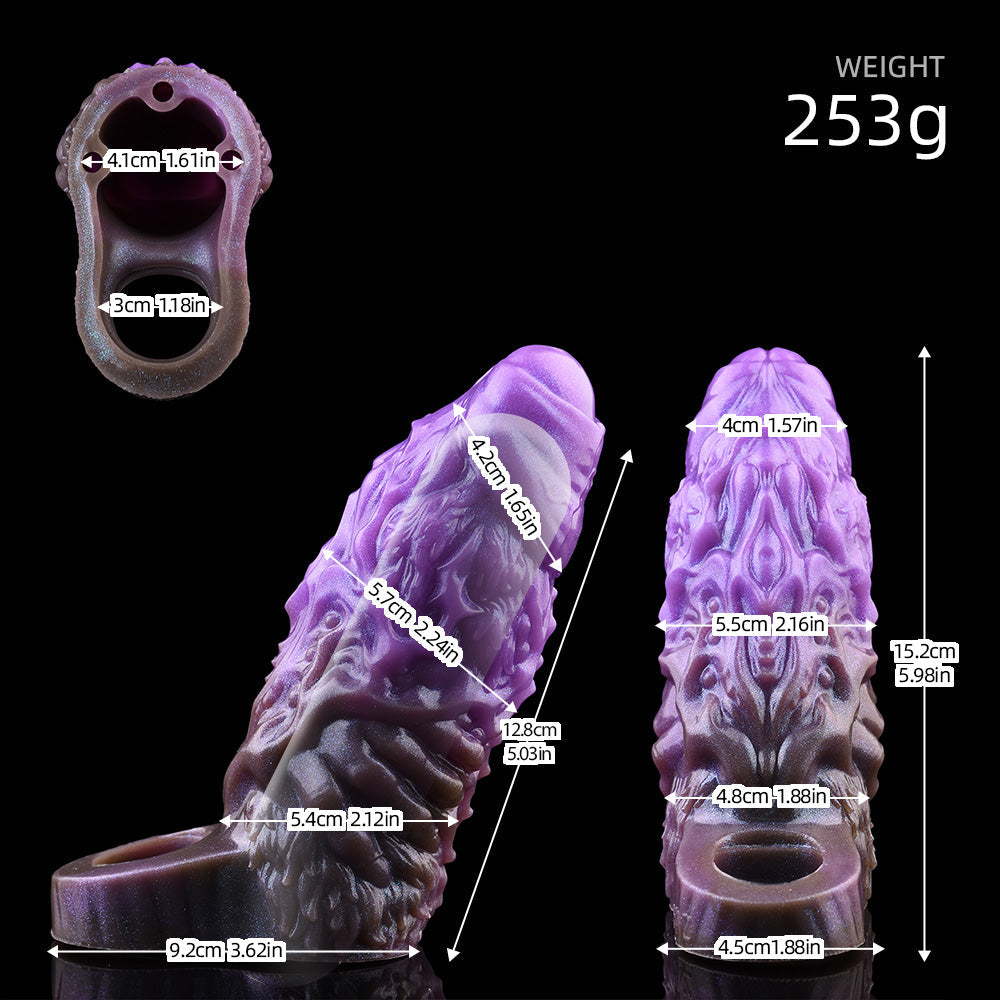 5 Inch Purple Monster Dildo Cock Sleeve