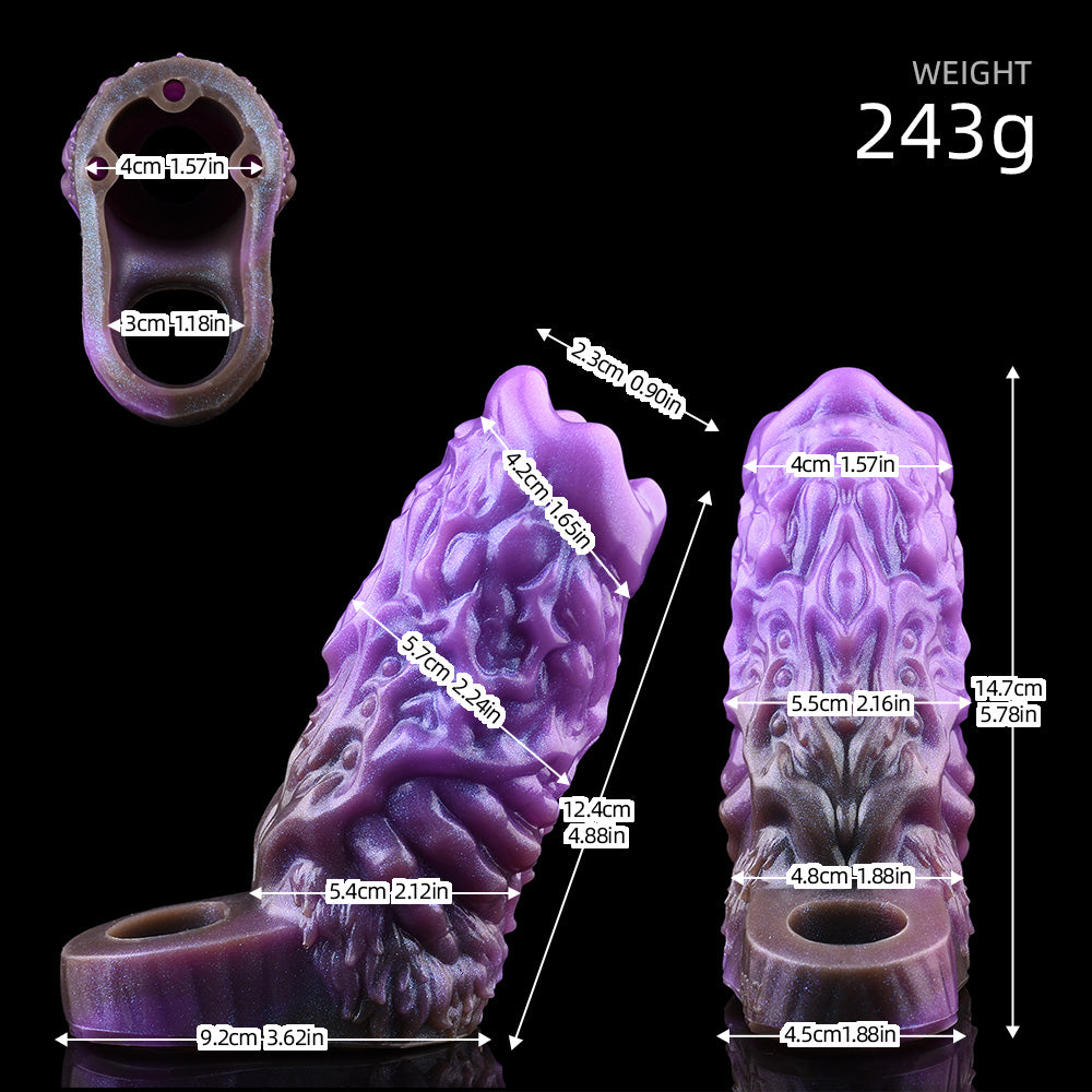 5 Inch Purple Monster Dildo Cock Sleeve
