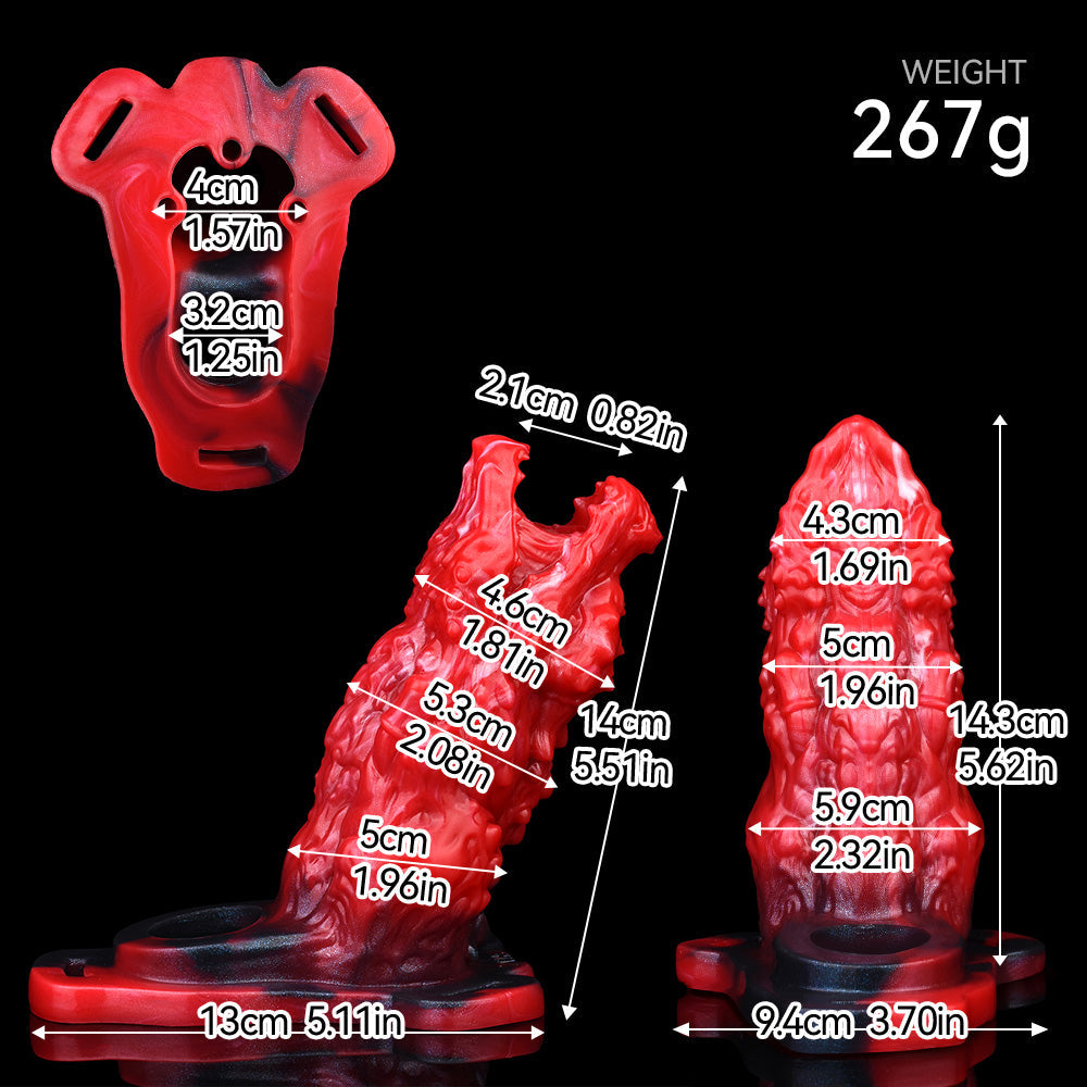 Red Dragon Roaring Vibrating Hollow Strap On