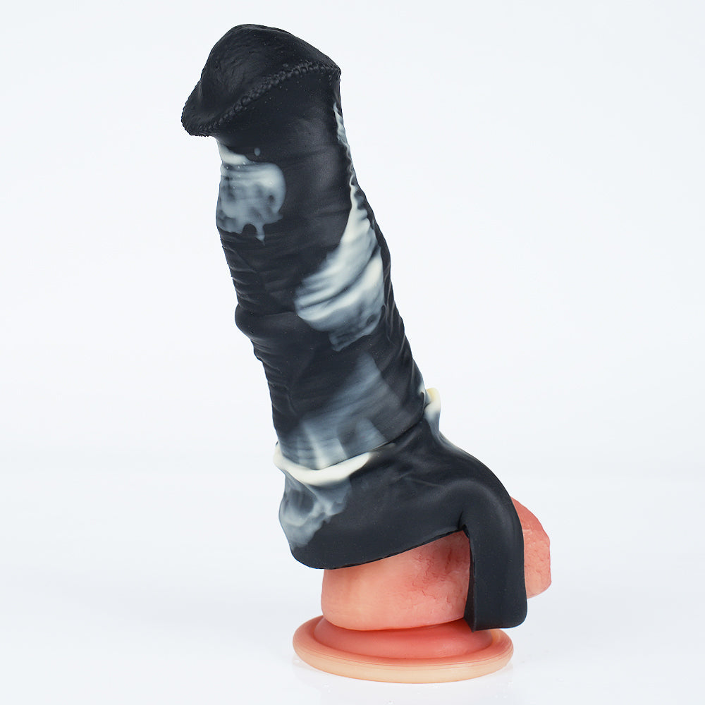 Soft Silicone 7 Inch Zebra Horse Cock Sleeve