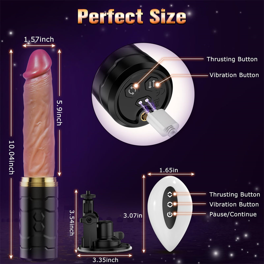 Remote Control with Bracket Realistic Thrusting Dildo