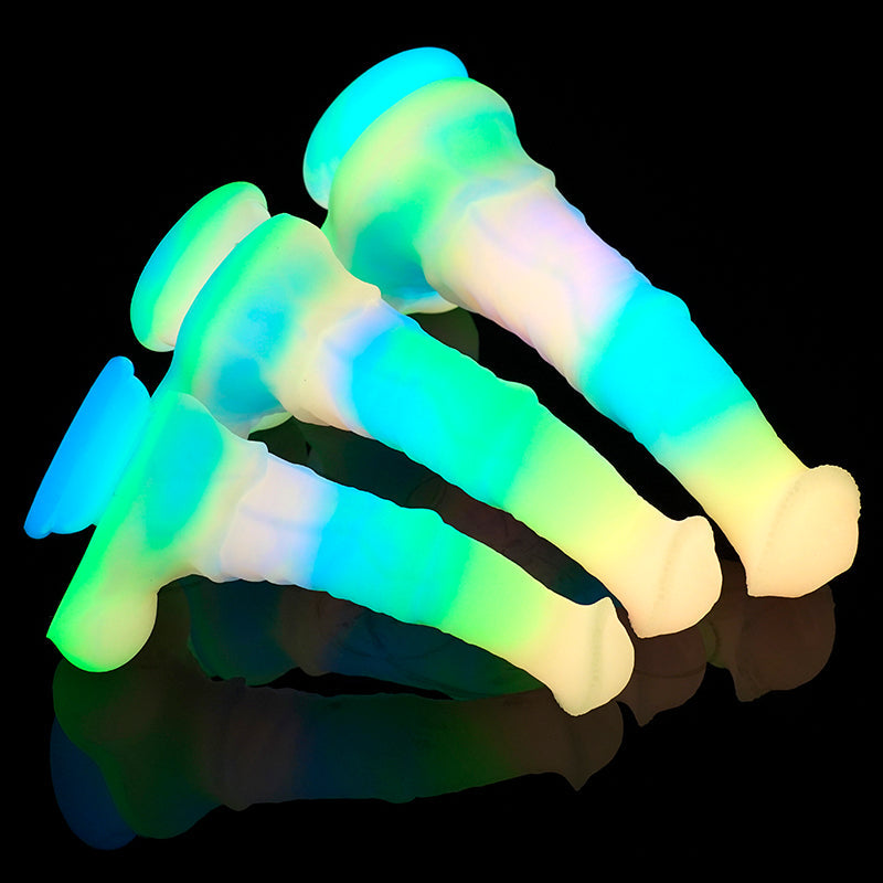 Glow in the Dark Rainbow Color Horse Dildo