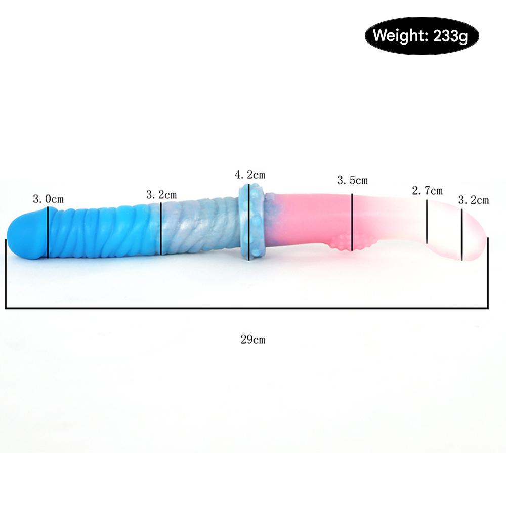 11 Inch Colorful Silicone Lesbian Double Dildo