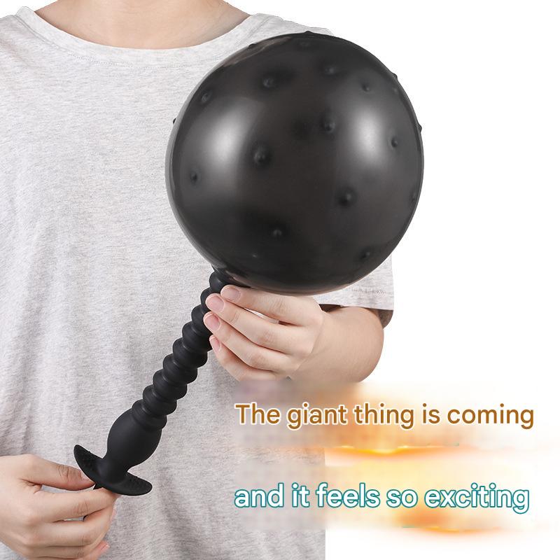 Black Huge Silicone Inflatable Butt Plug
