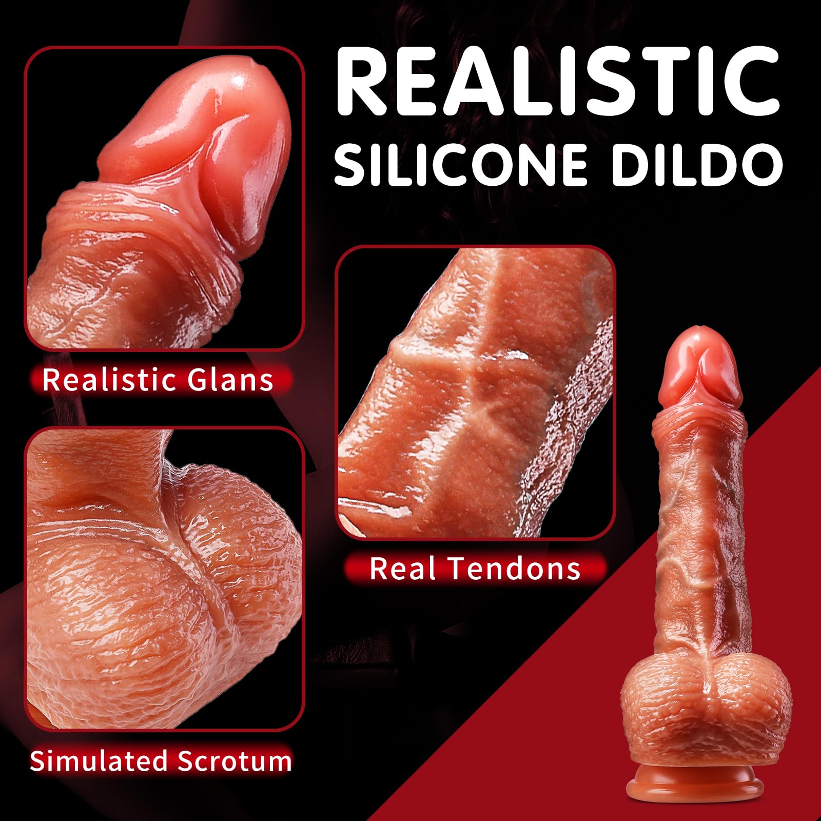 Realistic Silicone 8 Inch Remote Control Thrusting Dildo