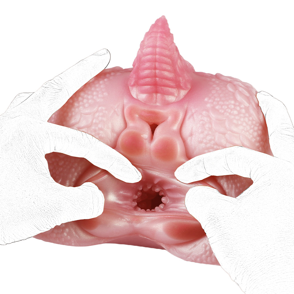 Pink Dragon Ass Double Channel Fake Vagina
