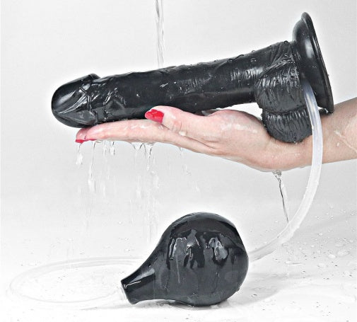 9 Inch realistic Black Squirting Dildo