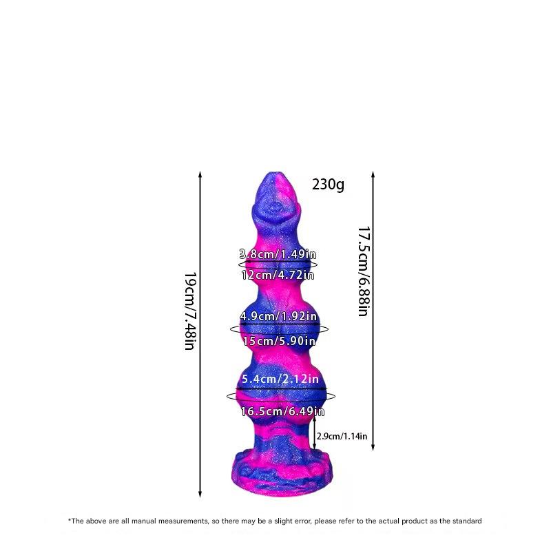 Huge Colorful Glitter Wolf Knot Dildo