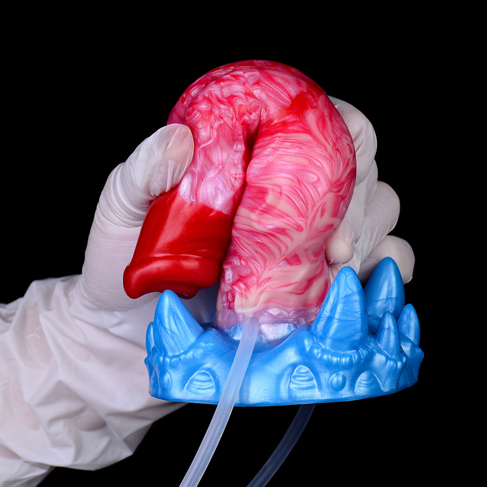 7 Inch Red Fantasy Dog Inflatable Squirting Dildo