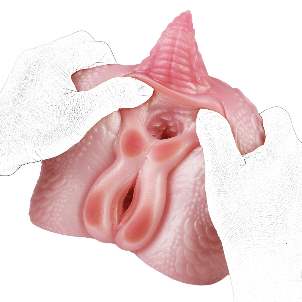 Pink Dragon Ass Double Channel Fake Vagina