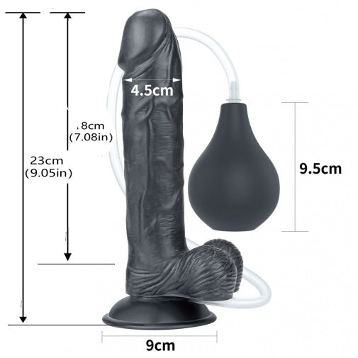 9 Inch realistic Black Squirting Dildo