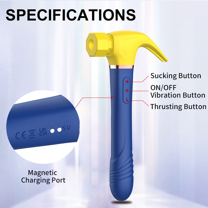 3 in 1 Hammer Disguise Sucking Thrust Vibrator