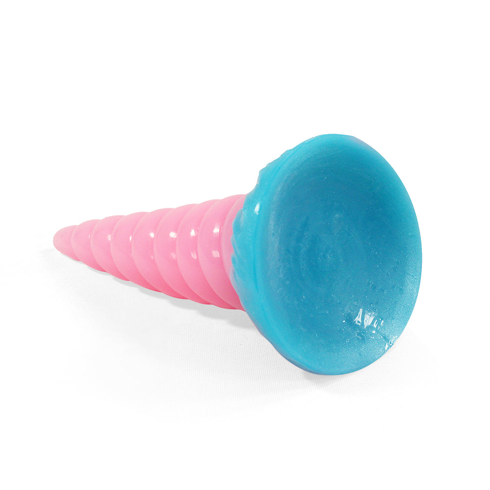 8 Inch Threaded Glow In The Dark Unicorn Dildo