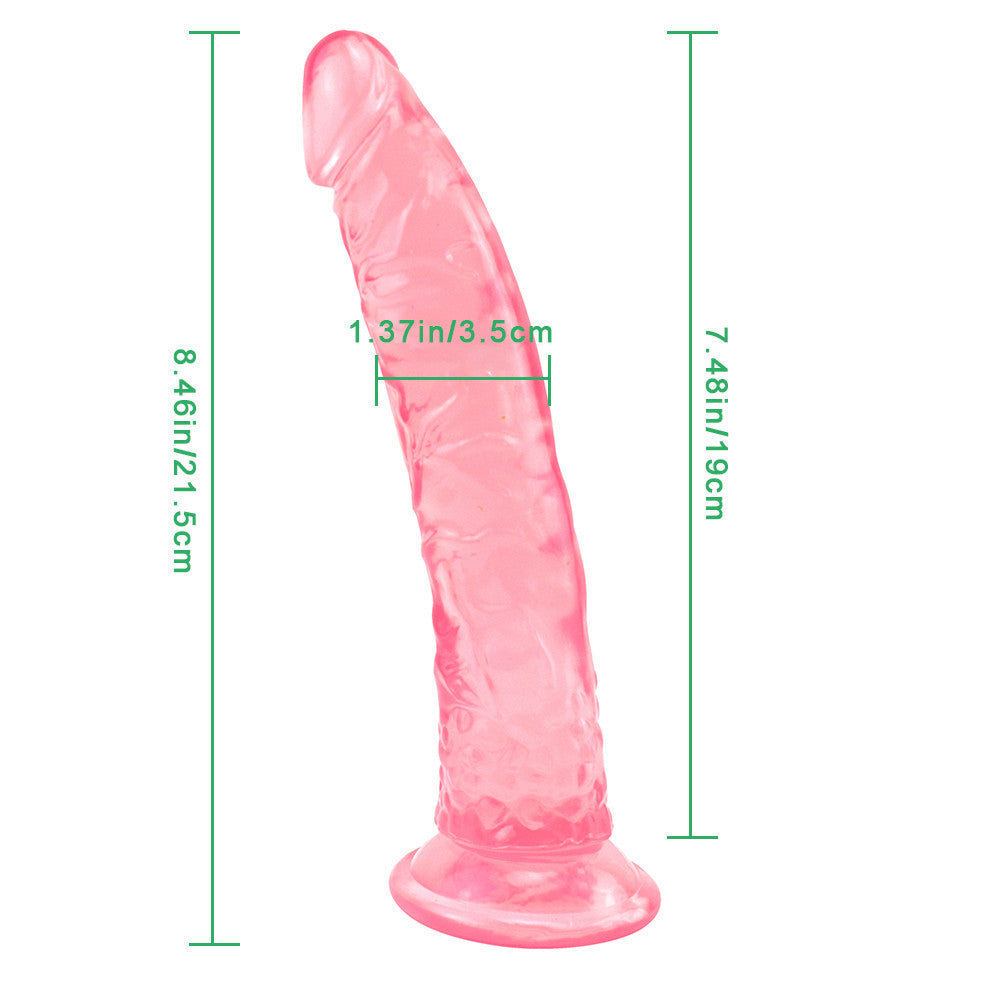 Pink 8 Inch Slim Jelly Dildo