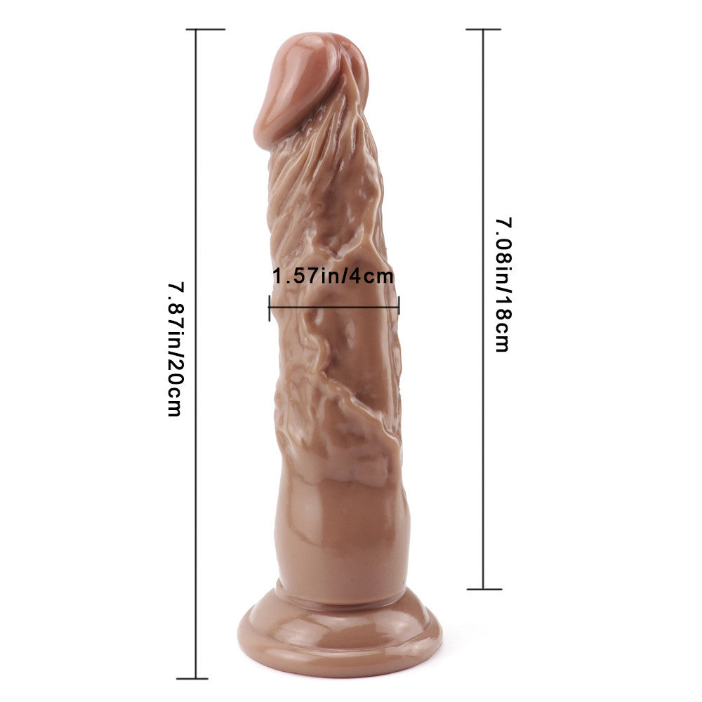 8 Inch Brown Straight Realistic Dildo