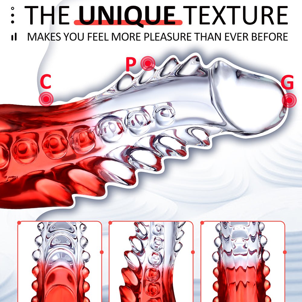 10 Inch Red Clear Spiked Dragon Dildo