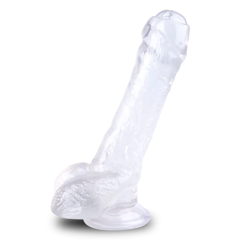 7 Inch With Foreskin Clear Jelly Dildo