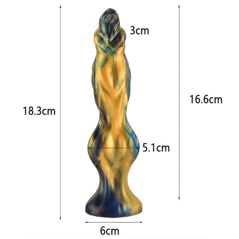 7 Inch Gold Silicone Wolf Dildo