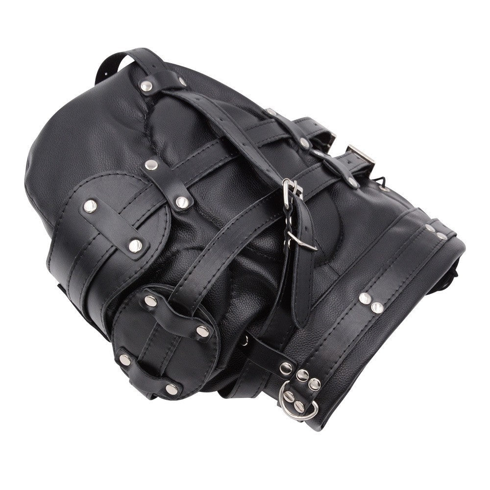 Black Leather BDSM Dildo Gag Mask