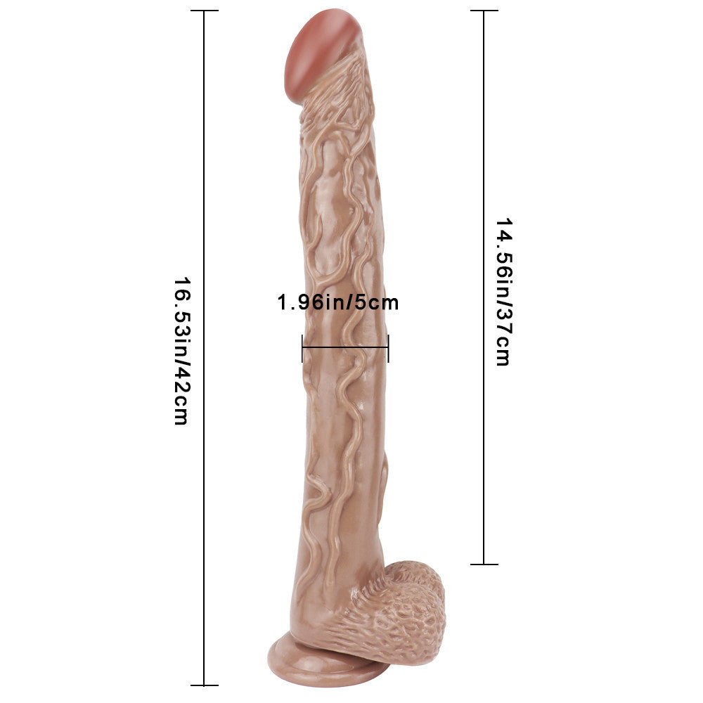16 Inch Realistic Brown Extra Long Dildo