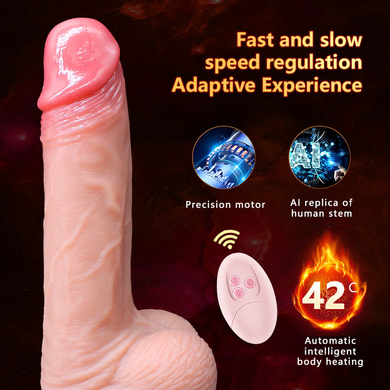 8 Inch Realistic Wireless Remote Control Thrusting Dildo