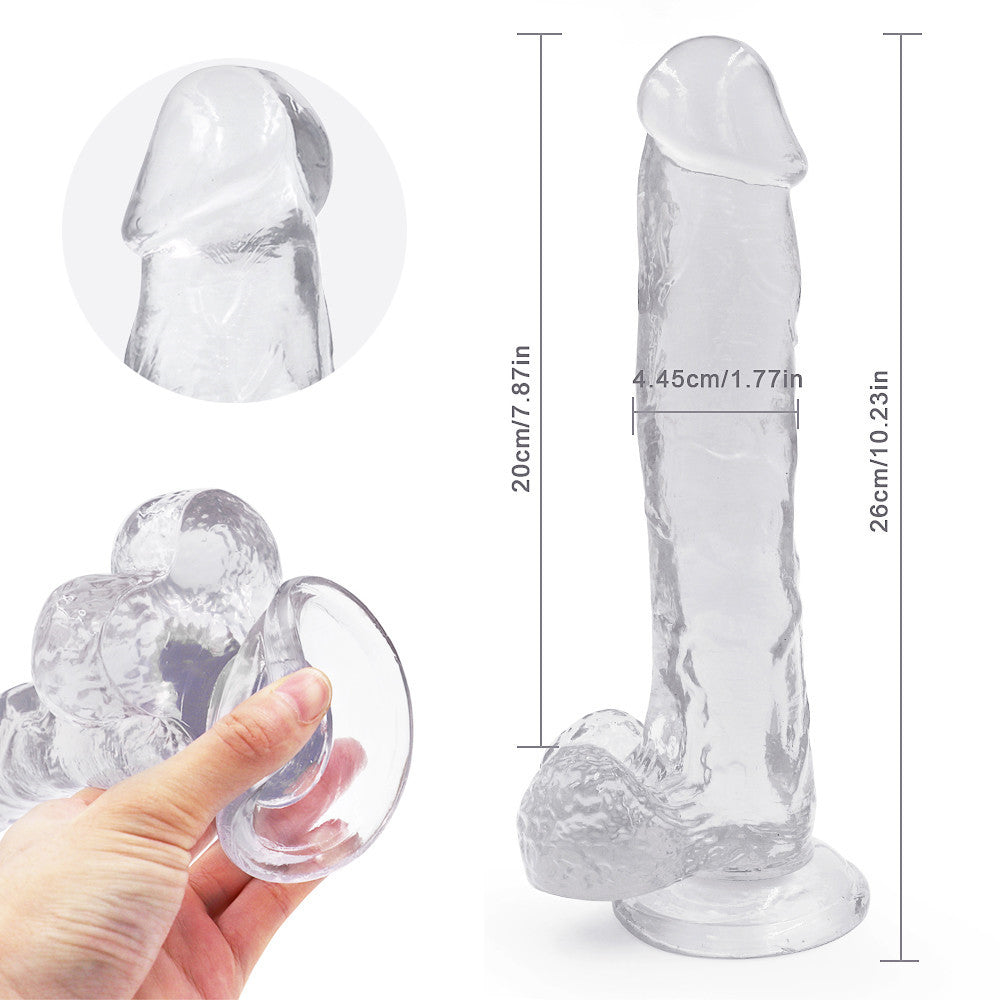 10 Inch Transparent Realistic Jelly Dildo