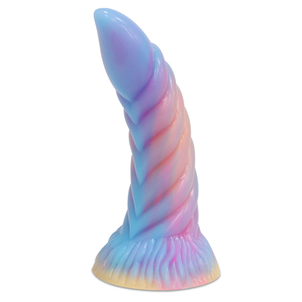 7 Inch Spiral Silicone Curved Anal Dildo