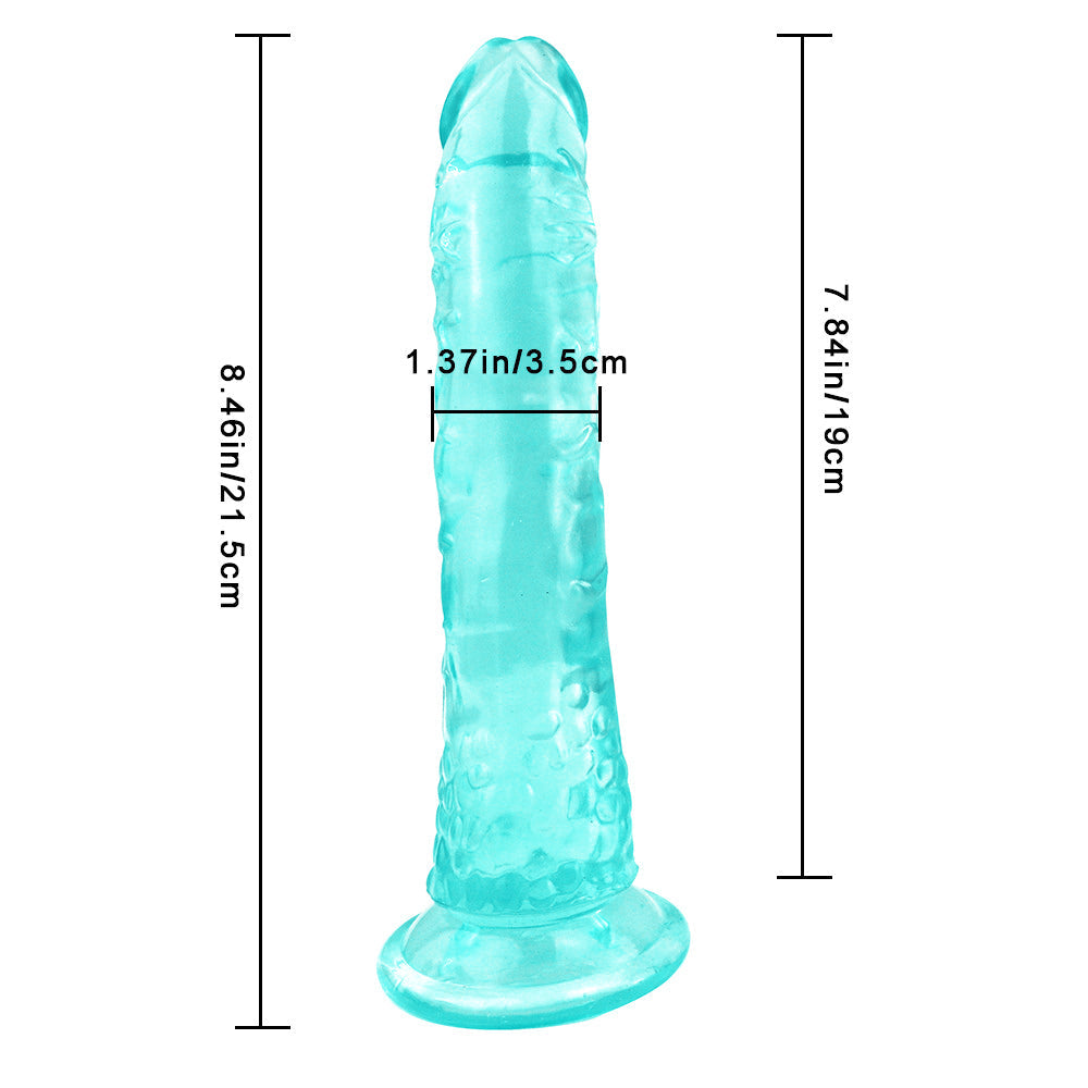 Green 8 Inch Slim Jelly Dildo