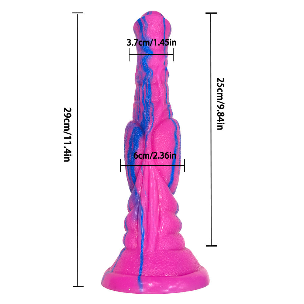 11 Inch Pink Mixed Silicone Horse Dildo