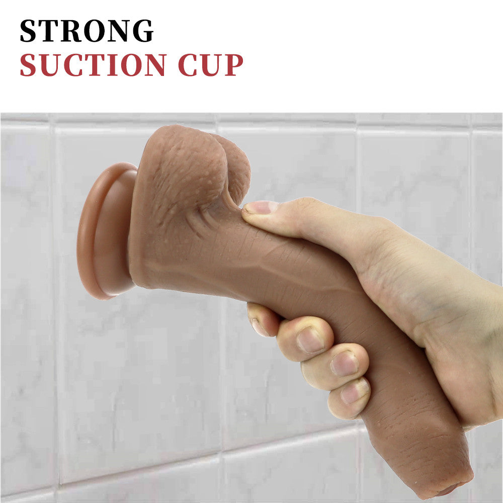 8 Inch Silicone Realistic Foreskin Dildo