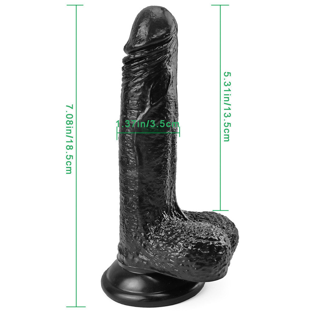 7 Inch Black Dildo Girth Suction Cup