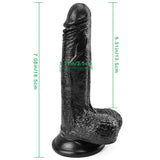 画像をギャラリー ビューアにロード 7 Inch Black Dildo Girth Suction Cup