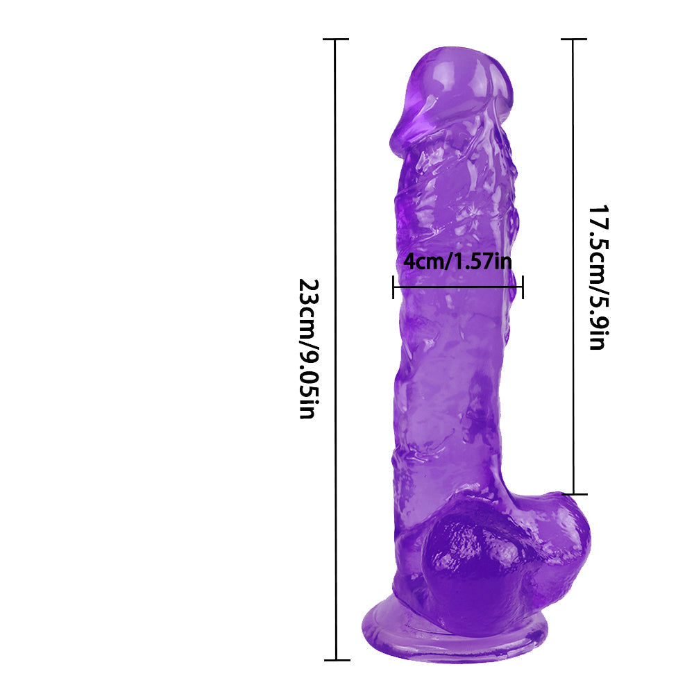 9 Inch Pink Clear Jelly Realistic Dildo