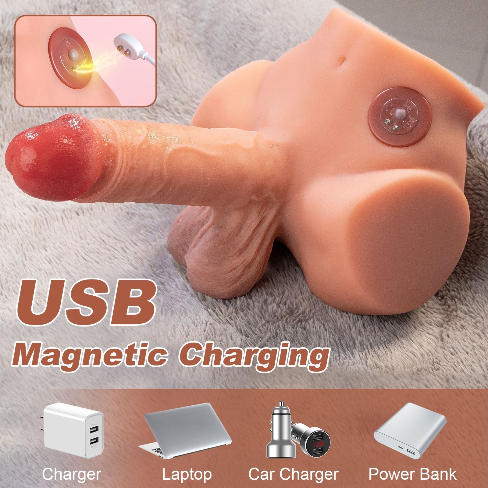 G Spot Vbrator male sex Torso Dildo