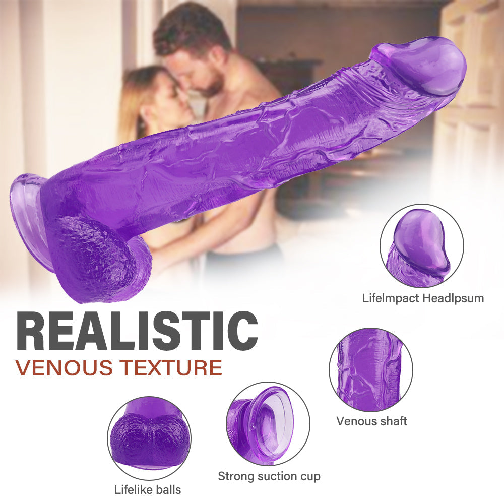 12 Inch Purple Large Jelly Dildo