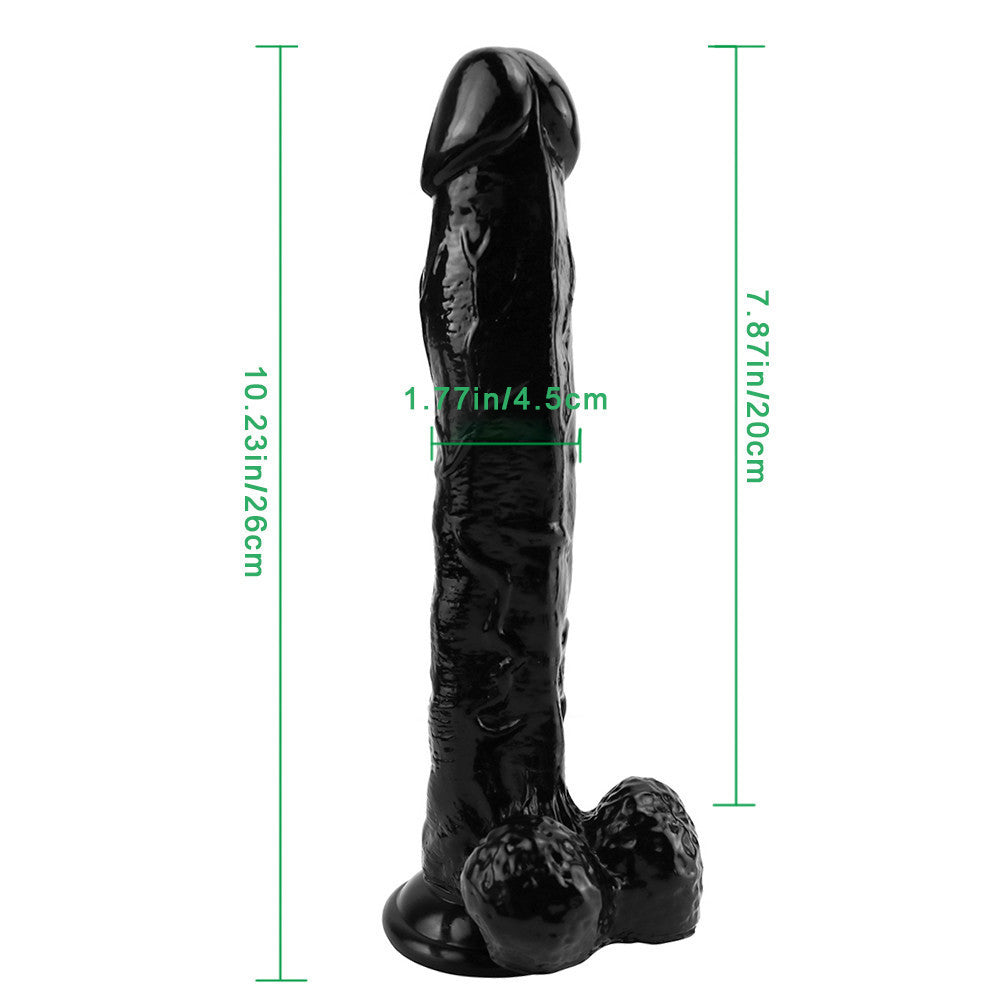 10 Inch Black Realistic Big Dildo