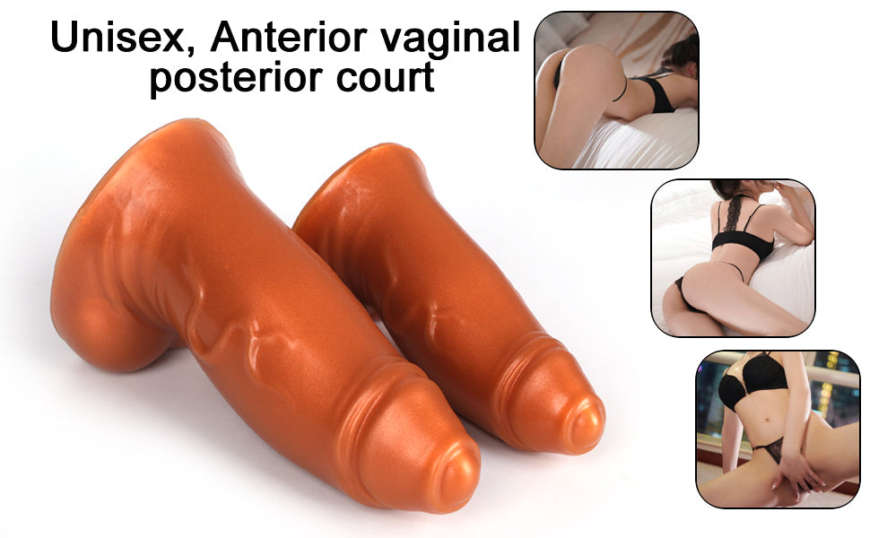 5 Inch Brown Fat Dildo with Foreskin